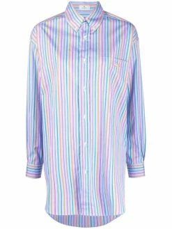 ETRO chemise rayée à broderies Pegaso