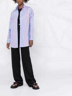 ETRO chemise rayée à broderies Pegaso