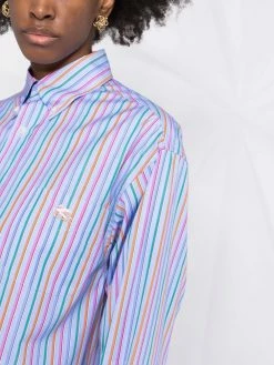 ETRO chemise rayée à broderies Pegaso