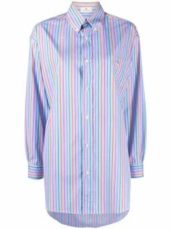 ETRO chemise rayée à broderies Pegaso