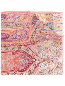 ETRO écharpe en soie à motif cachemire