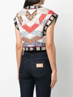 ETRO gilet crop à imprimés multiples