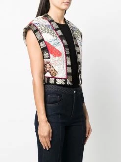 ETRO gilet crop à imprimés multiples
