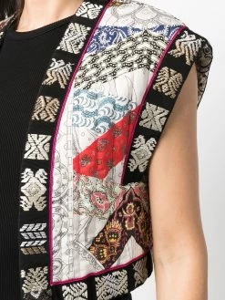 ETRO gilet crop à imprimés multiples